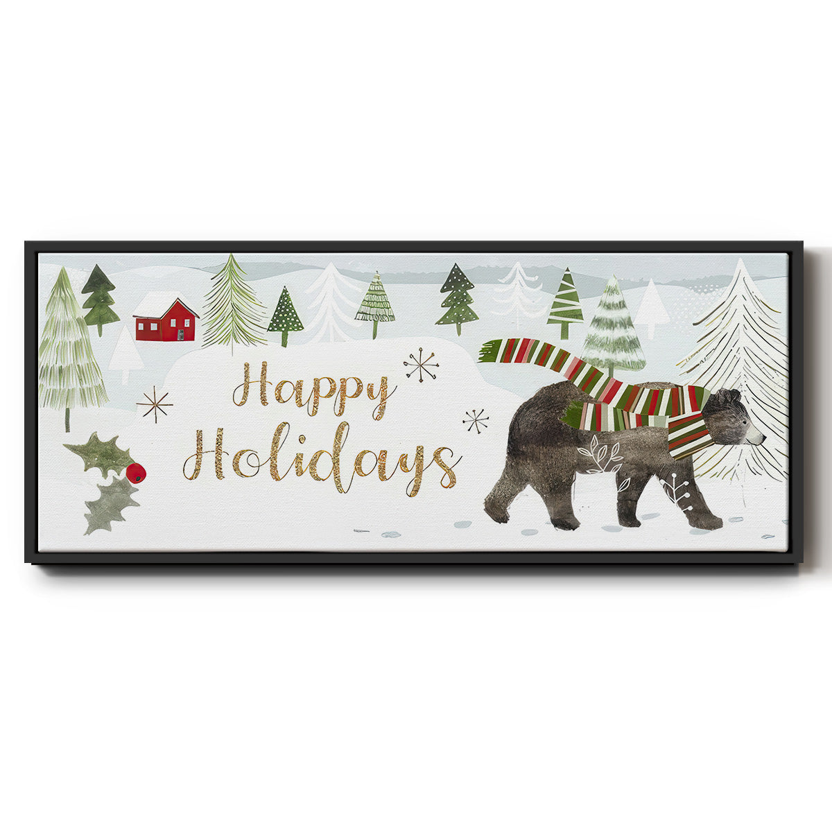 Woodland Christmas Collection D - Floater Framed Canvas Print