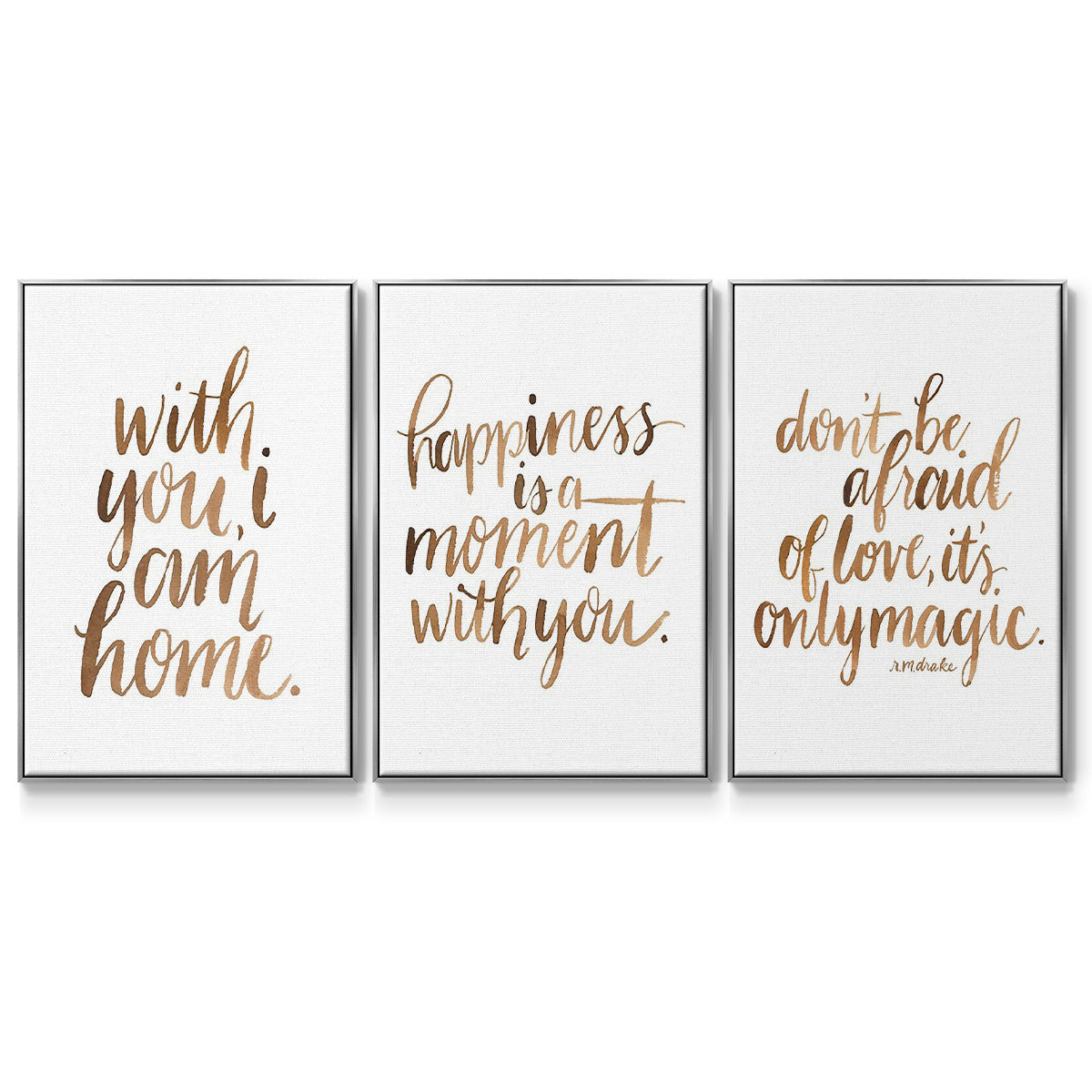 Loving You I - Framed Premium Gallery Wrapped Canvas L Frame 3 Piece Set - Ready to Hang