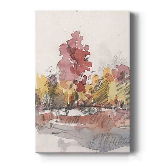 Watercolor Treeline Sketch I - Canvas Art Print