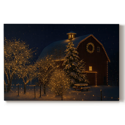 Warm Lantern Snow Blessing - Canvas Art Print