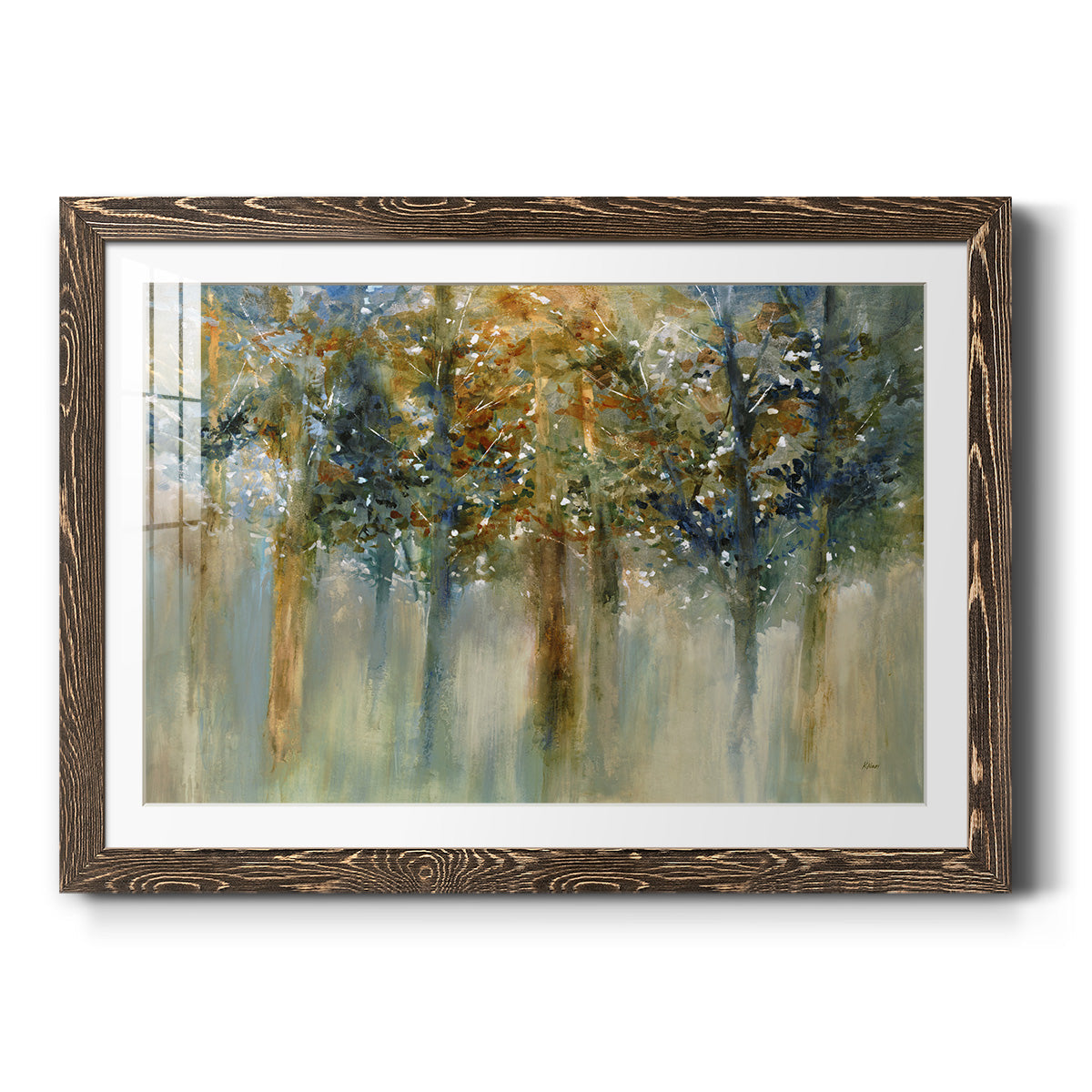 Rustic Leaves II - Barnwood Framed Art Print