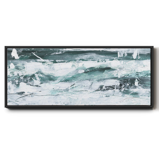 Misty Waves II - Floater Framed Canvas Print