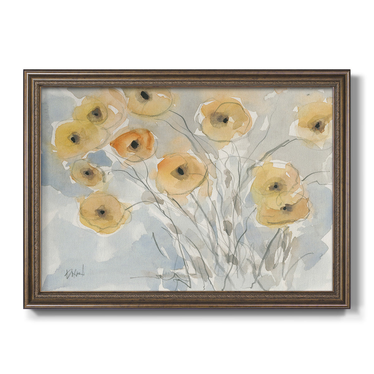 Sunset Poppies II Premium Framed Canvas- Ready to Hang