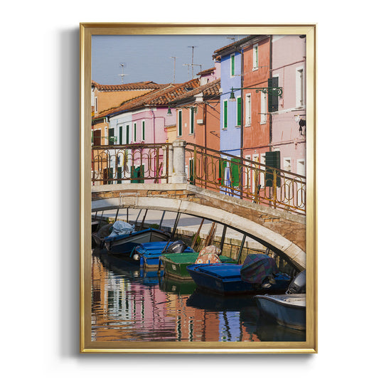 Colorful Canal - Modern Framed Canvas Print