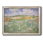 Impressionist countryside landscape near Auvers by Vincent van Gogh printed on canvas in an ornate champagne frame.