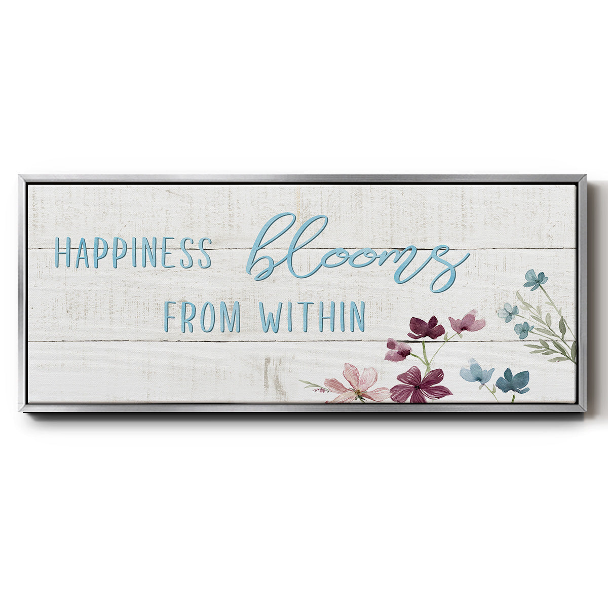Happiness Blooms - Floater Framed Canvas Print