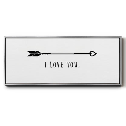 Love Arrow I - Floater Framed Canvas Print