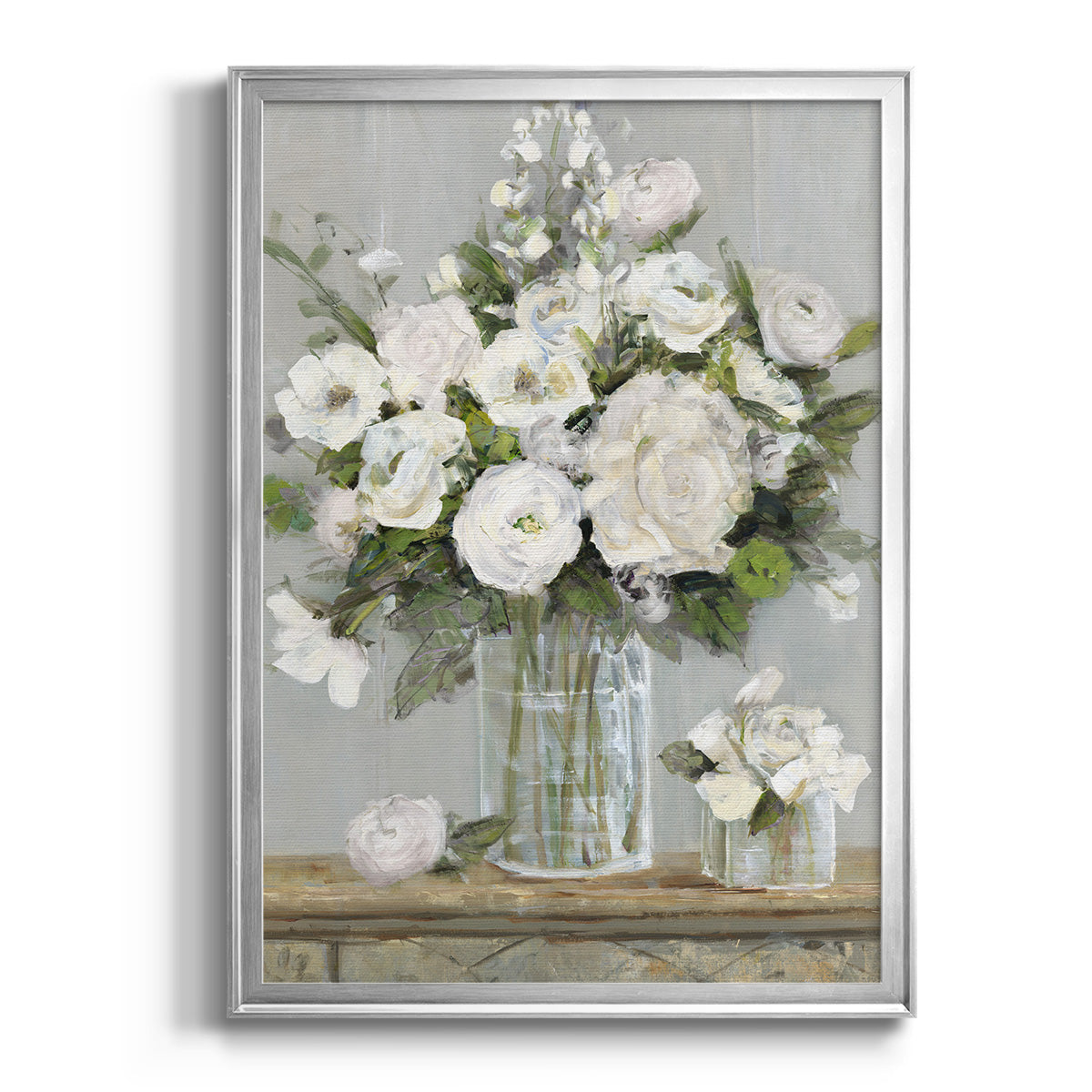 Cottage Whites - Modern Framed Canvas Print