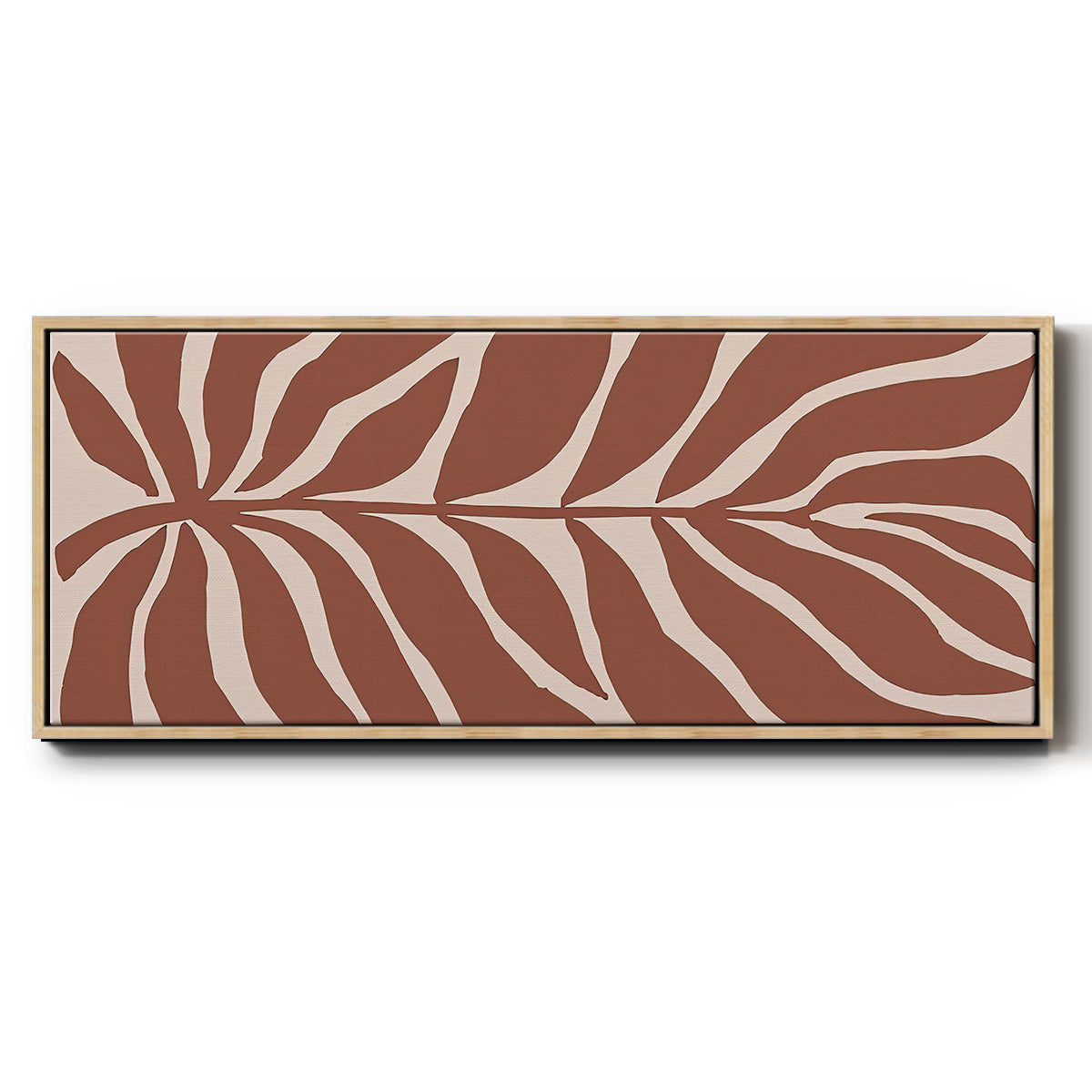 Terra Cotta Block Palms I - Floater Framed Canvas Print