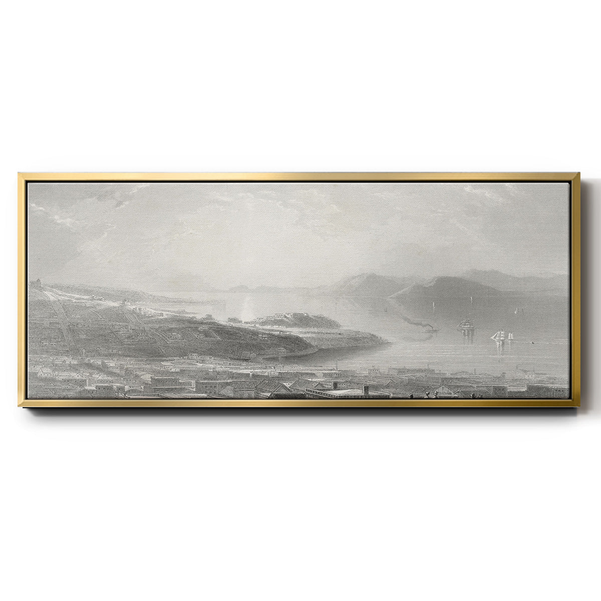 Golden Gate - Floater Framed Canvas Print