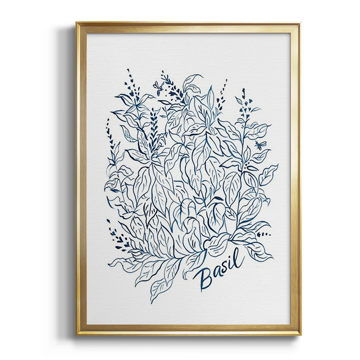 Summer Herb Garden Sketches I - Modern Framed Canvas Print