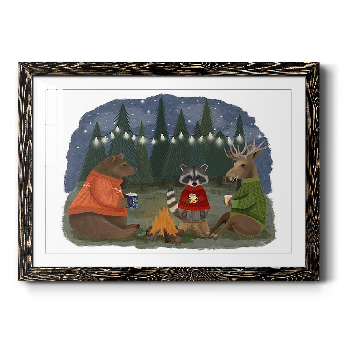 Campfire Hot Chocolate - Barnwood Framed Art Print