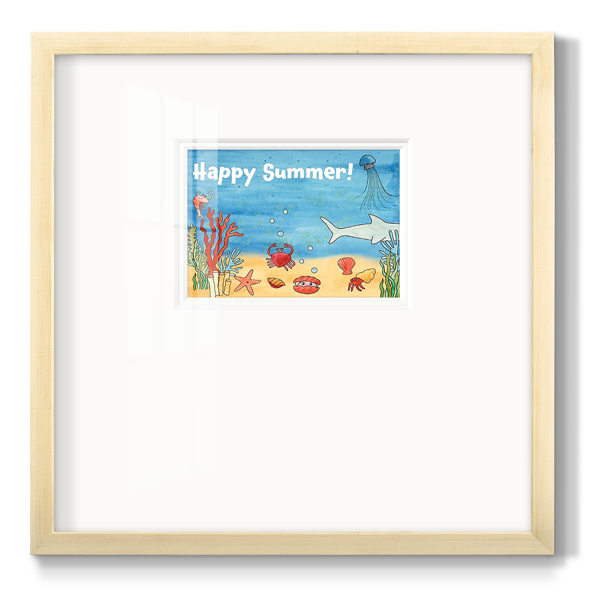 Cute Sea Creatures I Premium Framed Print Double Matboard