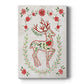 Christmas Folk Reindeer Premium Gallery Wrapped Canvas - Ready to Hang