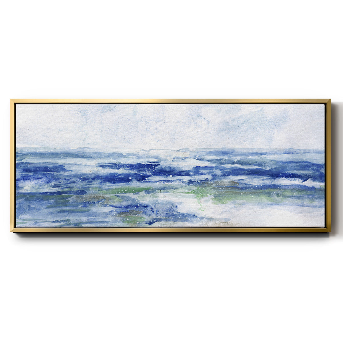 Soft Ocean Waters I - Floater Framed Canvas Print