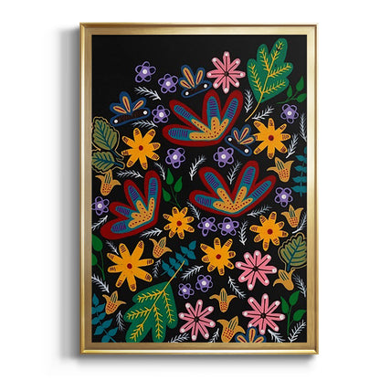 Muddled Flowers I - Modern Framed Canvas Print