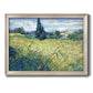 Green Wheat Field with Cypress - Ornate Framed Canvas Print