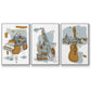 Rehearsal I - Framed Premium Gallery Wrapped Canvas L Frame 3 Piece Set - Ready to Hang