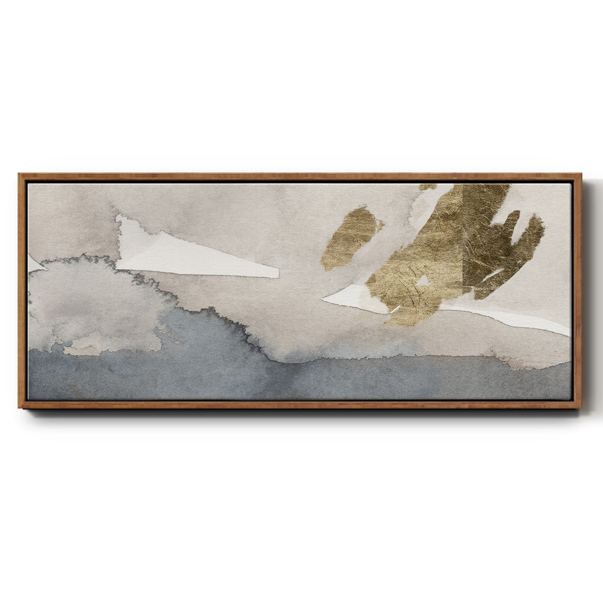 Watercolor with Gold I - Floater Framed Canvas Print