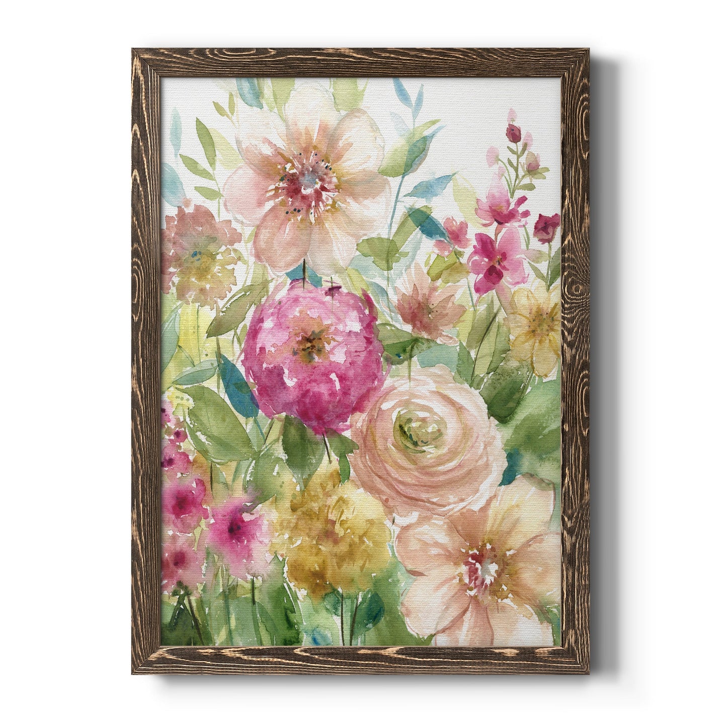 Jardin de Fleurs - Barnwood Framed Canvas Print
