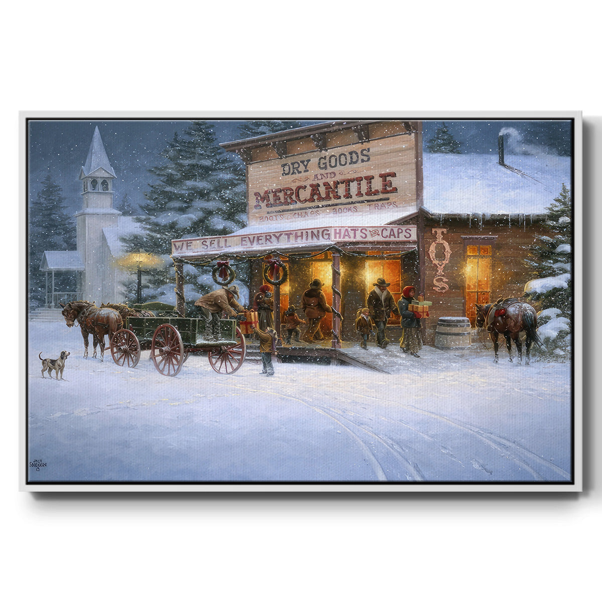 Christmas Wishes - Floater Framed Canvas Print