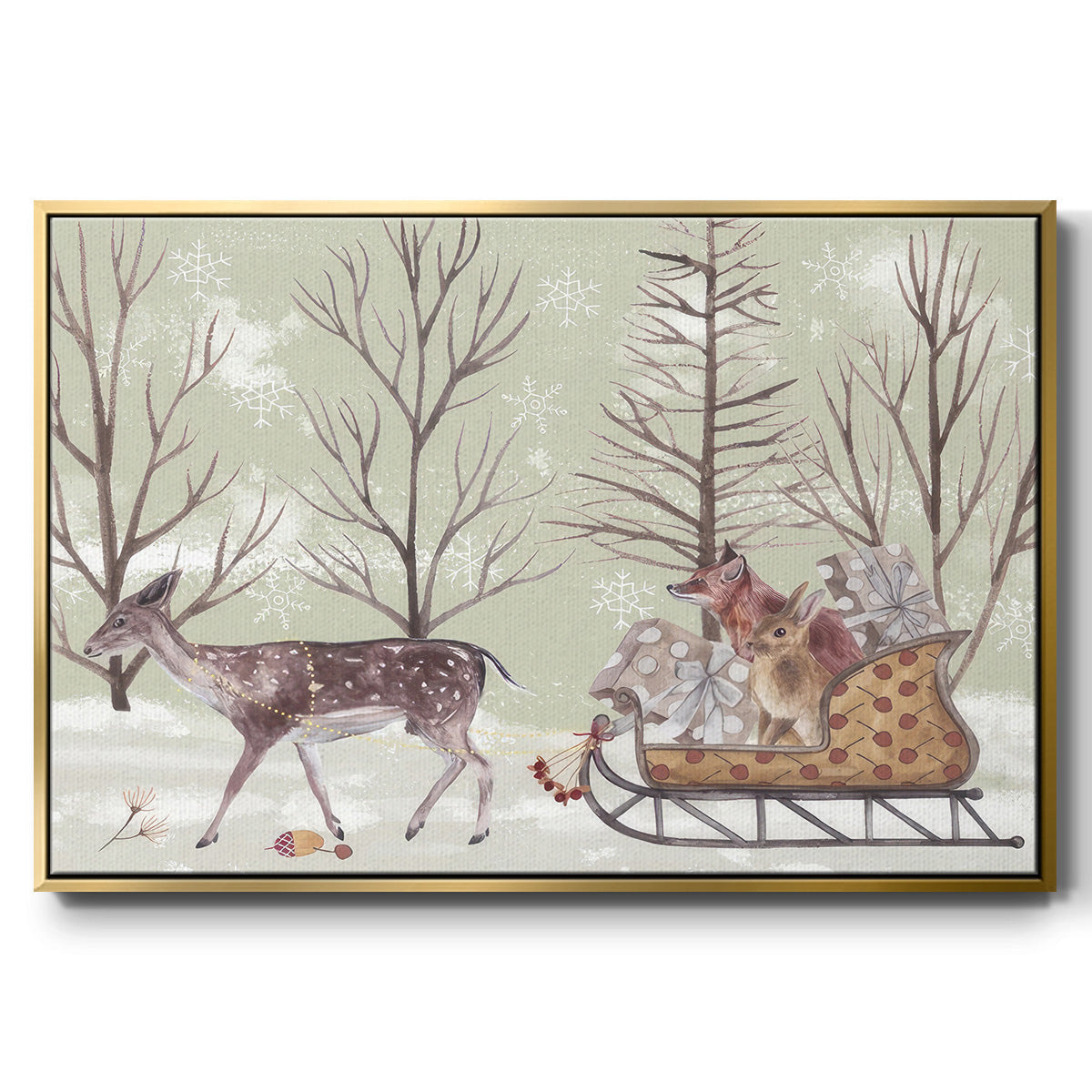 Christmas Time II - Framed Gallery Wrapped Canvas in Floating Frame