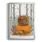 Fox Curled on Pumpkin - Modern Framed Canvas Print