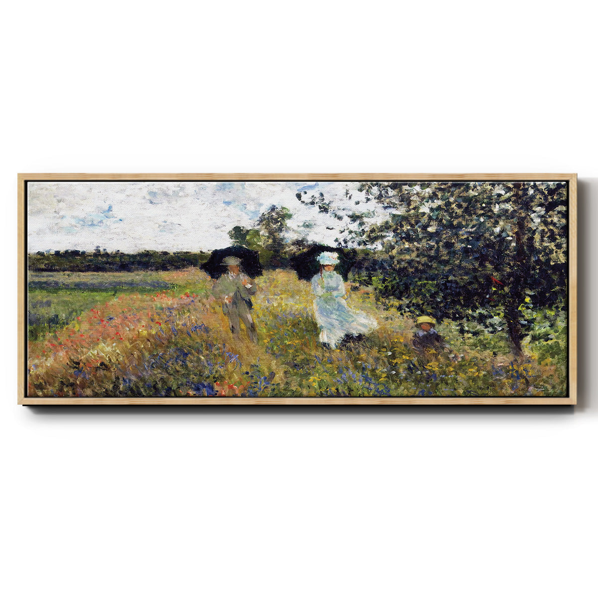 The Promenade Near Argenteuil, 1875 - Floater Framed Canvas Print