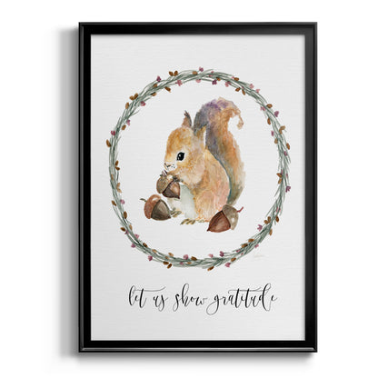 Harvest Home Squirrel - Modern Framed Canvas Print