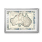 Bordered Map of Australia - Modern Framed Art Print