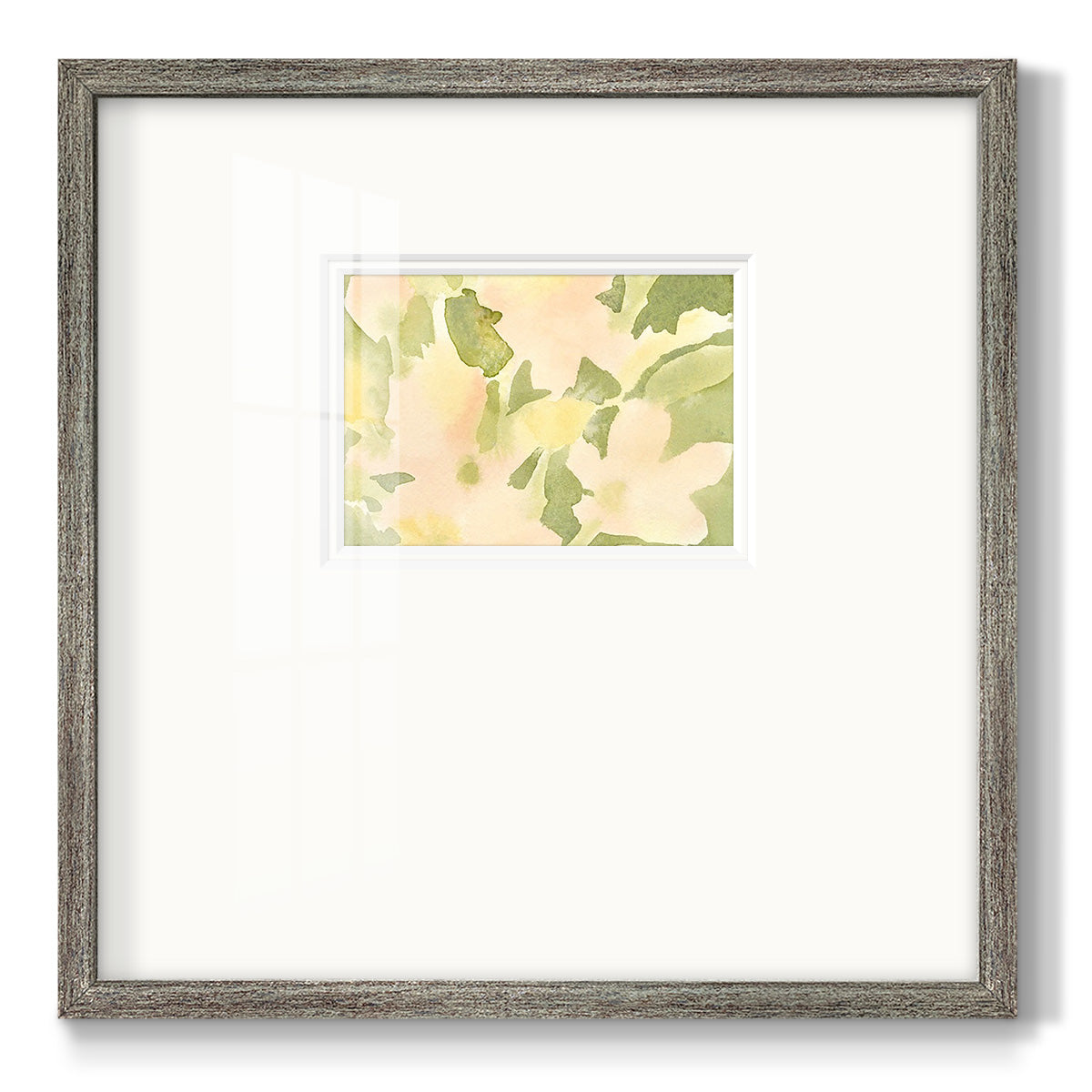 Verdant Floral Abstract I Premium Framed Print Double Matboard