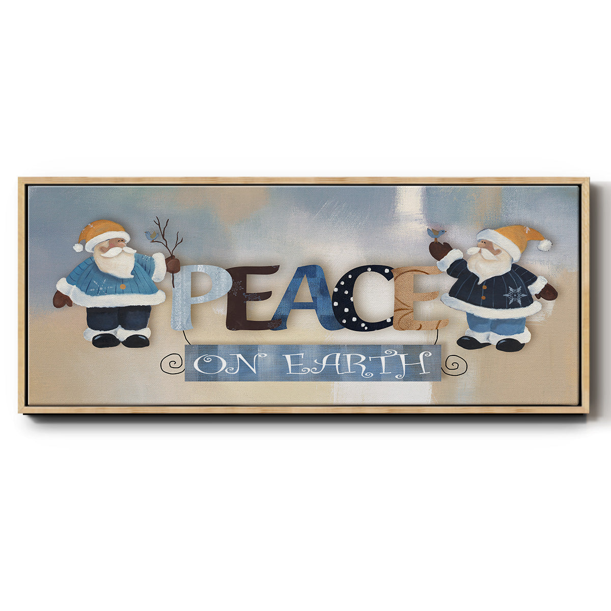 Santa Peace - Floater Framed Canvas Print