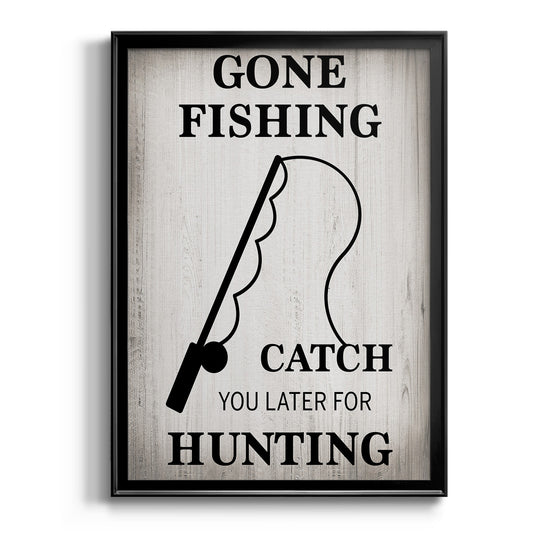 Gone Fishing - Modern Framed Canvas Print