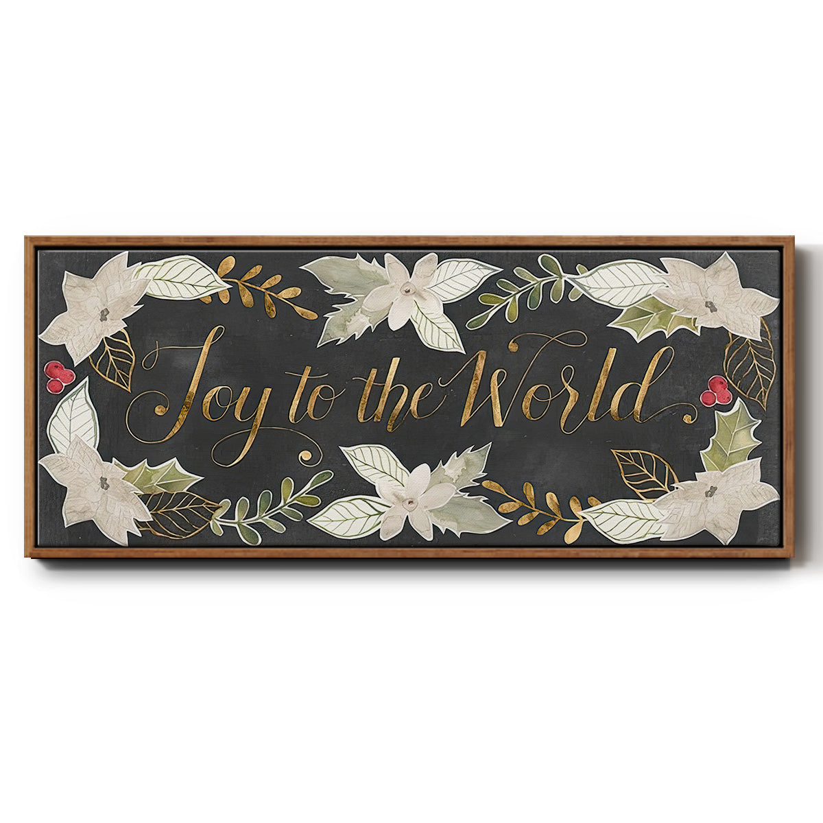 Gilded Christmas Collection D - Floater Framed Canvas Print