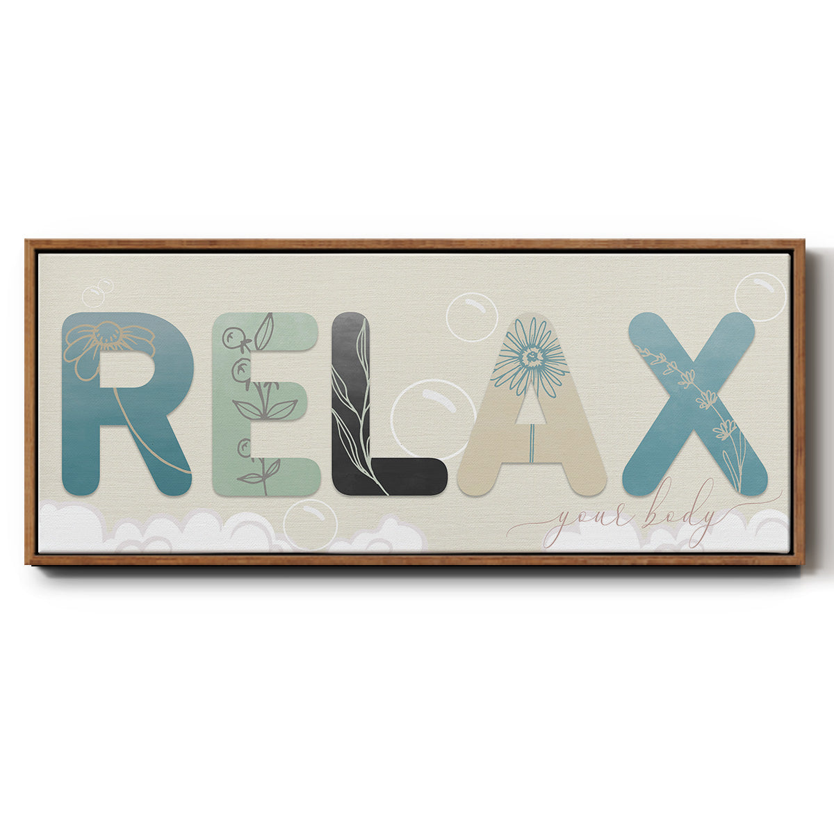 Relax Your Body - Floater Framed Canvas Print