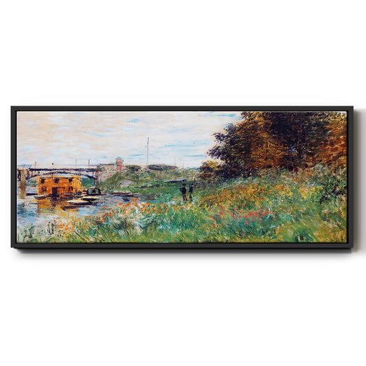The Banks of the Seine at the Argenteuil Bridge, 1874 - Floater Framed Canvas Print