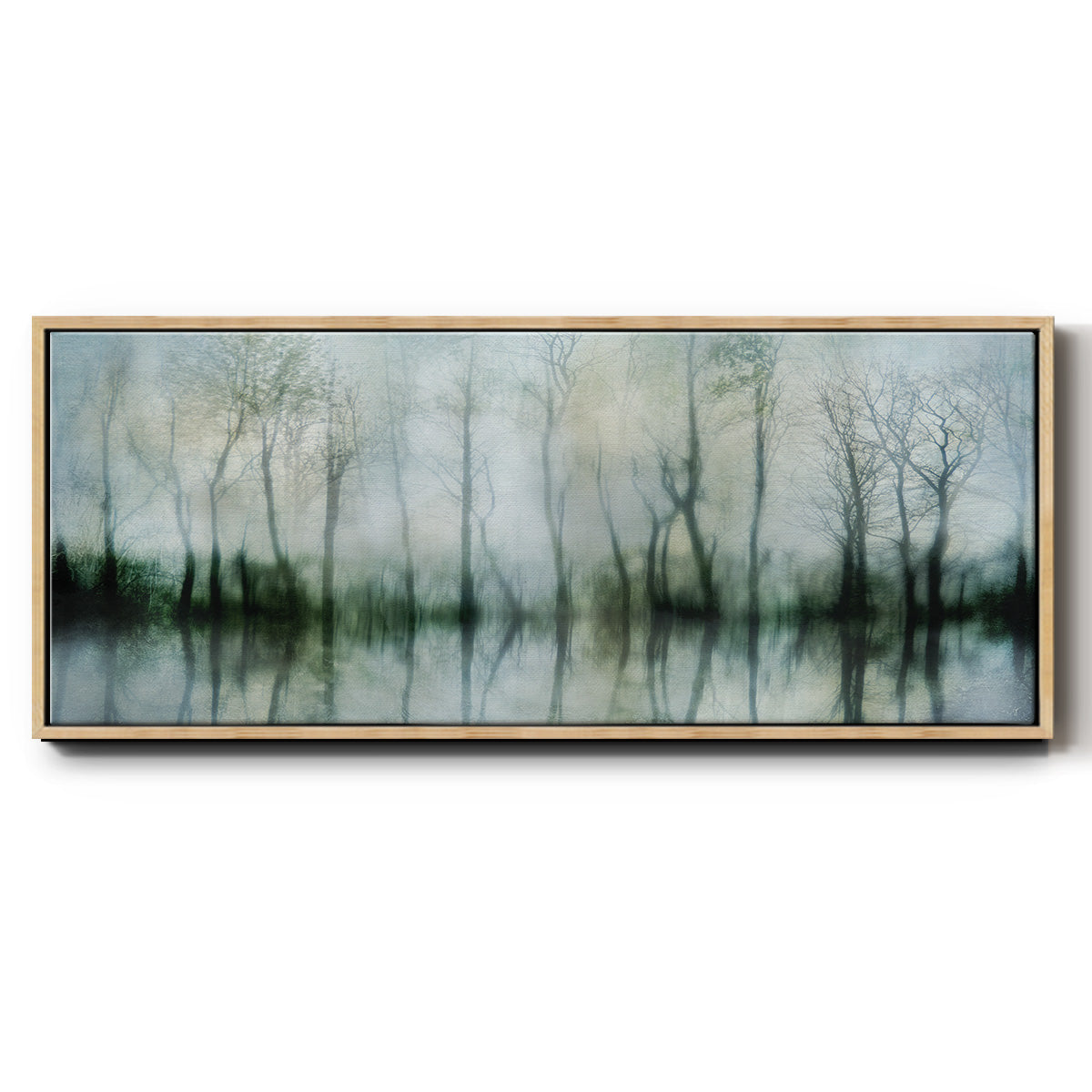 Mirrored Pond - Floater Framed Canvas Print