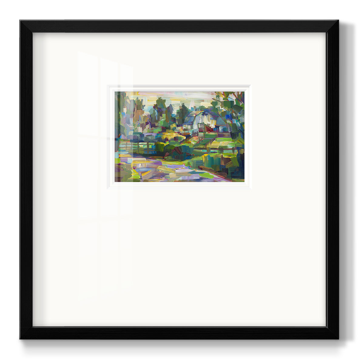 White Barn - Double Matboard Framed Print