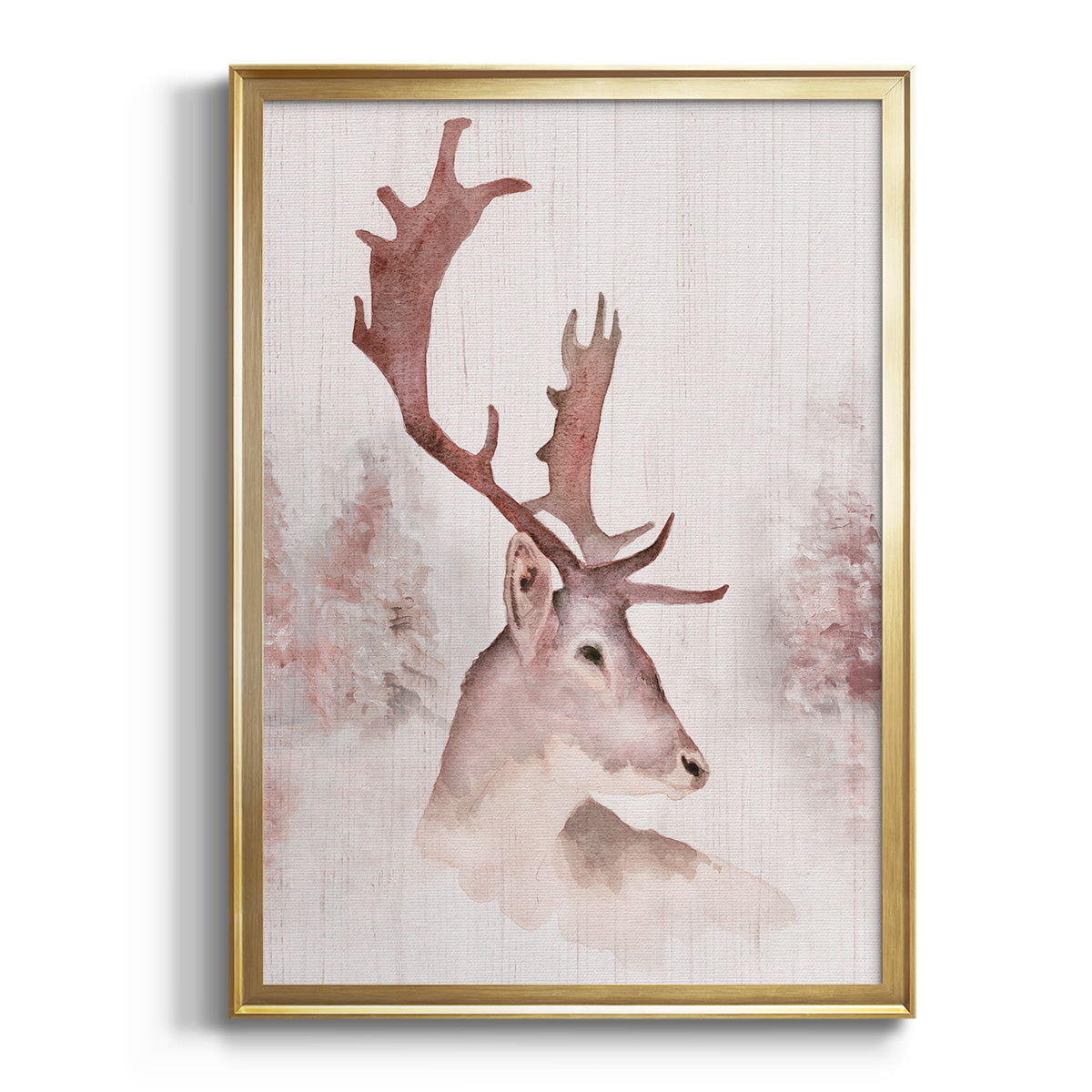 Blush Deer - Modern Framed Canvas Print