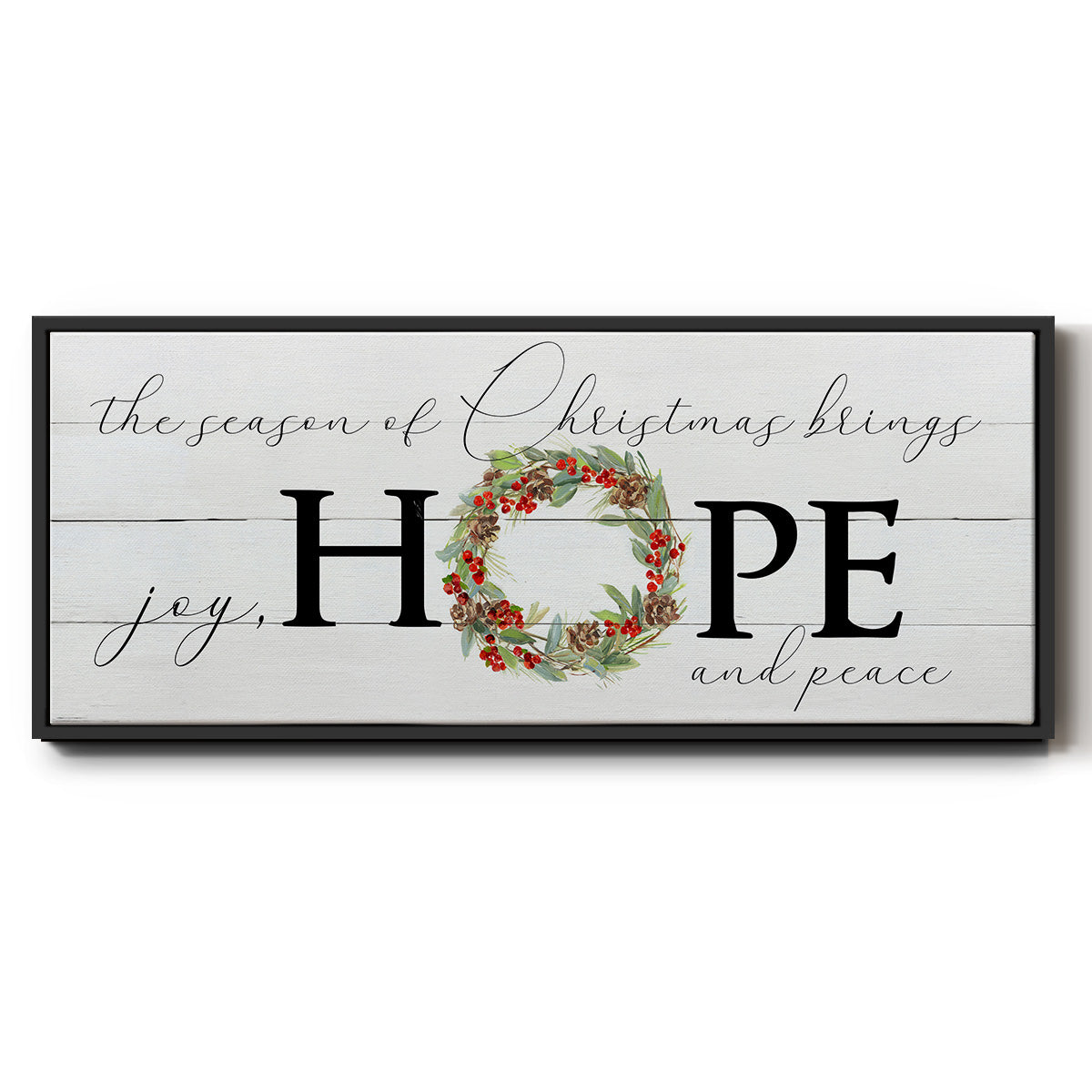Joy Hope and Peace - Floater Framed Canvas Print
