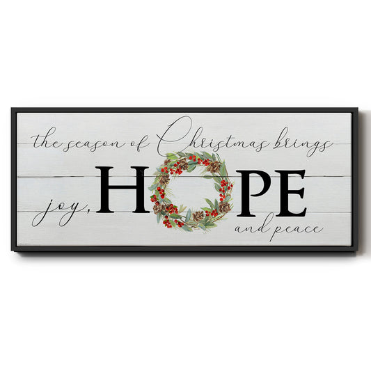 Joy Hope and Peace - Floater Framed Canvas Print