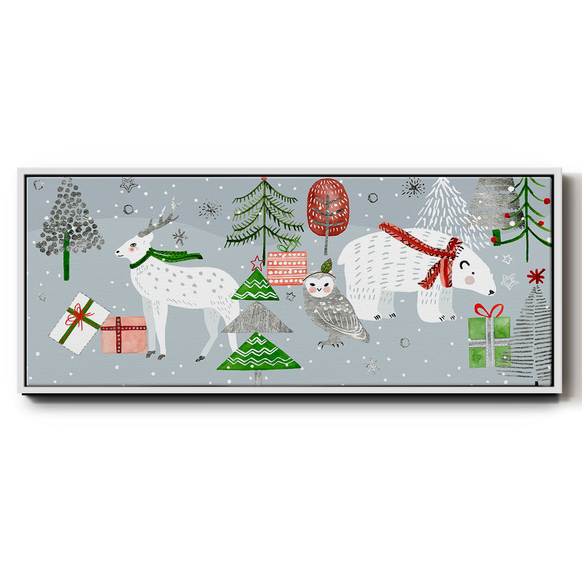 Stars & Snowflakes Collection D - Floater Framed Canvas Print