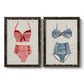 Vintage Swimming III - Premium Framed Canvas 2 Piece Set - Ready to Hang