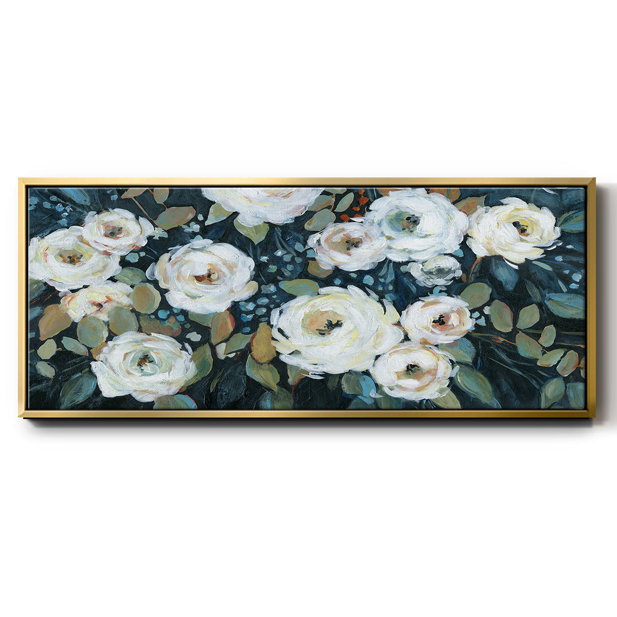 Moonlit Garden I - Floater Framed Canvas Print