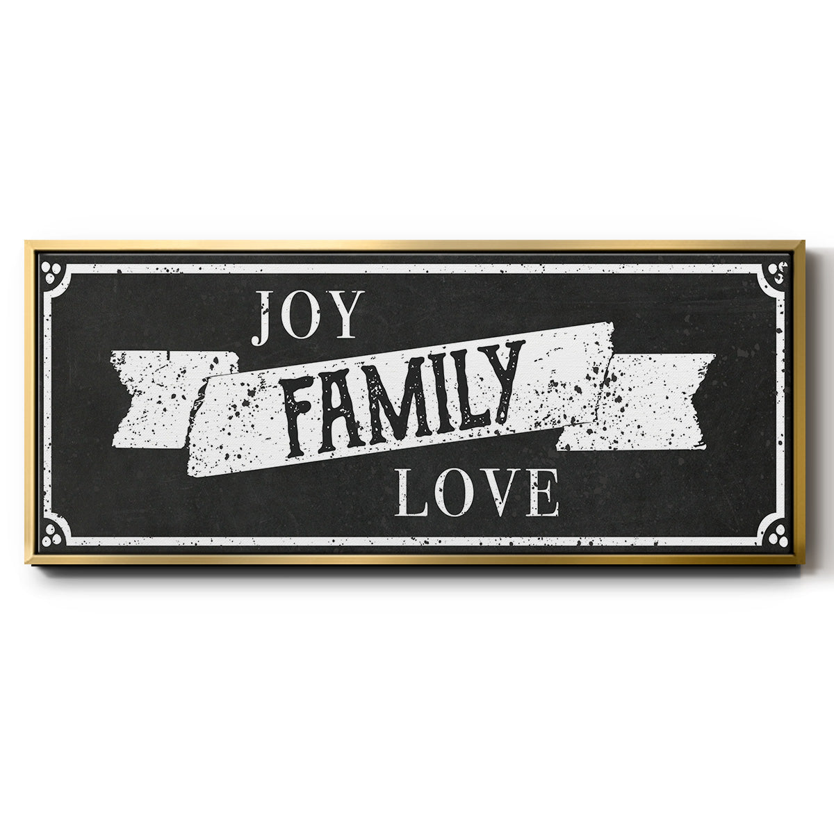 Joy Family Love - Floater Framed Canvas Print