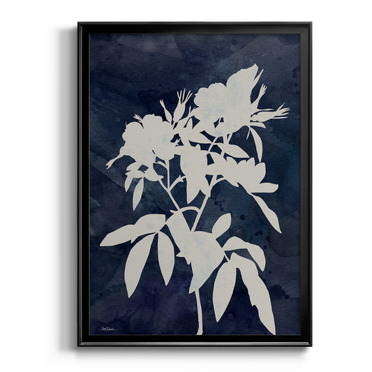 Indigo Botanical I Revisited - Modern Framed Canvas Print