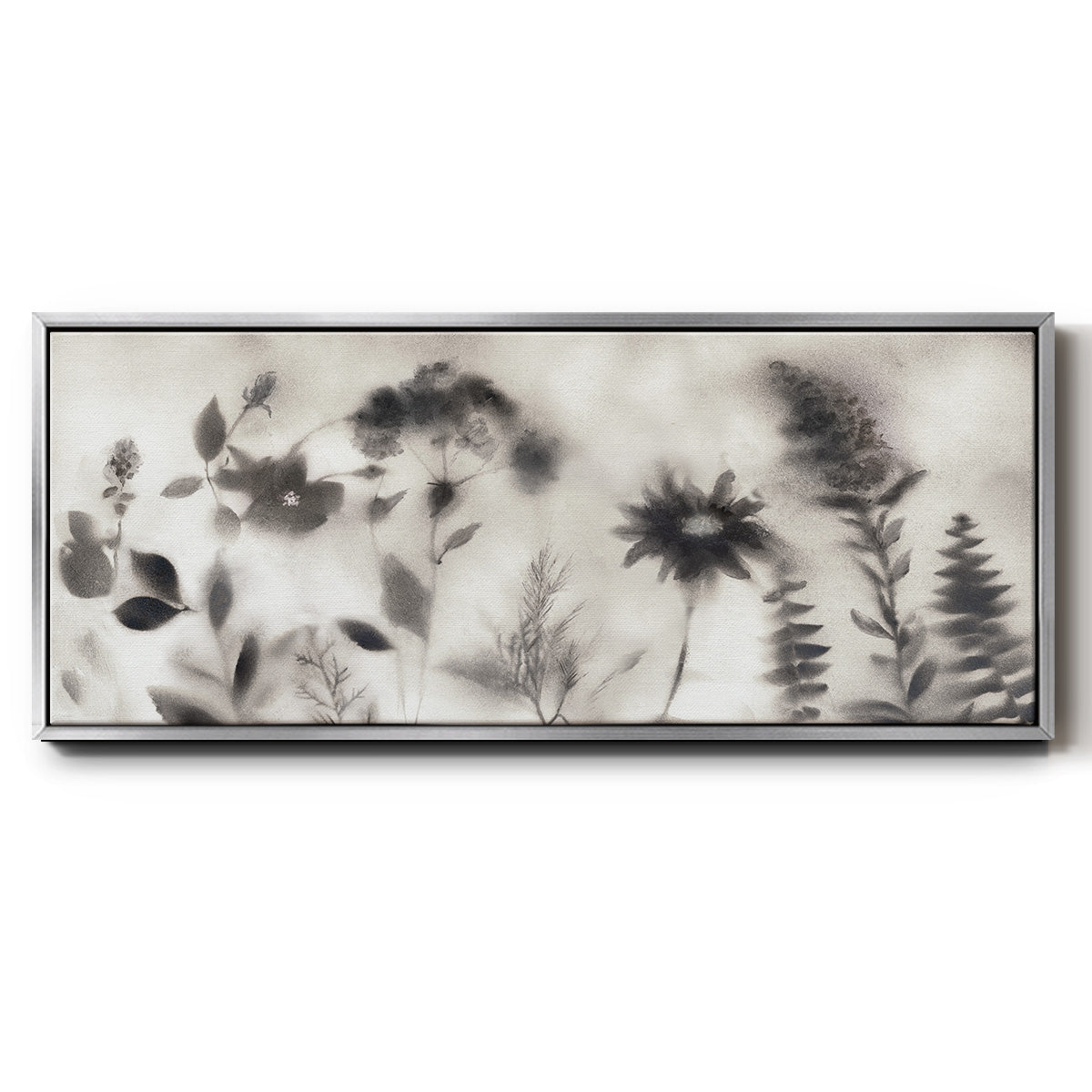 Misty Wildflower Morning - Floater Framed Canvas Print