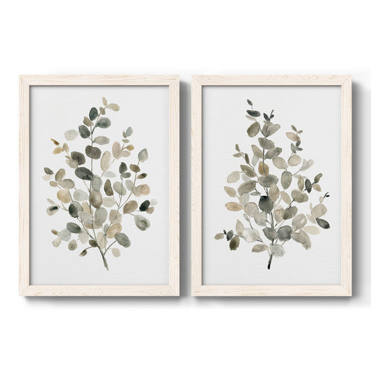 Neutral Eucalyptus I - Barnwood Framed Canvas Set