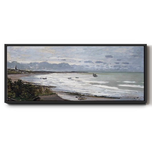 The Beach at Saint Adresse, 1876 - Floater Framed Canvas Print