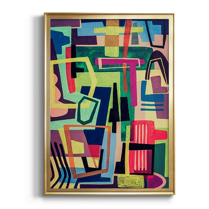 Connected Colors I - Modern Framed Canvas Print